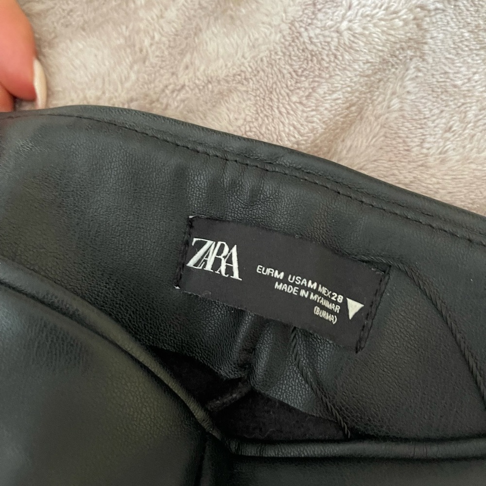 Zara Pull-On Leather Leggings